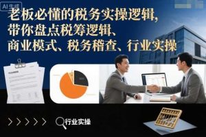 老板必懂的税务实操逻辑,带你盘点税筹逻辑、商业模式、税务稽查、行业实操