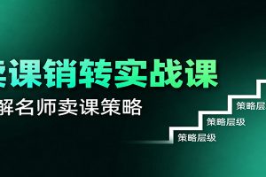 卖课销转实战课:卖课营销模型、销转公式、千万名师亿级卖课术