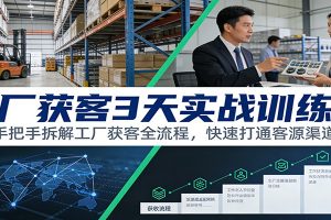 工厂获客3天实战训练营：手把手拆解工厂获客全流程，快速打通客源渠道