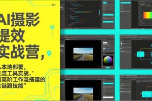 (17393期)AI+摄影提效实战营,从本地部署,主流工具实战,到高阶工作流搭建的全链路技能
