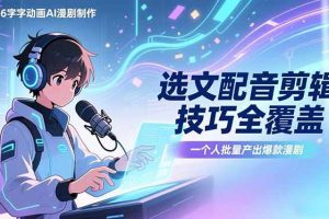 (17477期)2026字字动画AI漫剧制作-1期,选文配音剪辑技巧全覆盖,一个人就能批量产出爆款漫剧