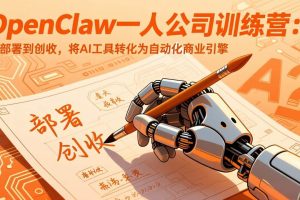 (17540期)OpenClaw一人公司训练营:从部署到创收,将AI工具转化为自动化商业引擎