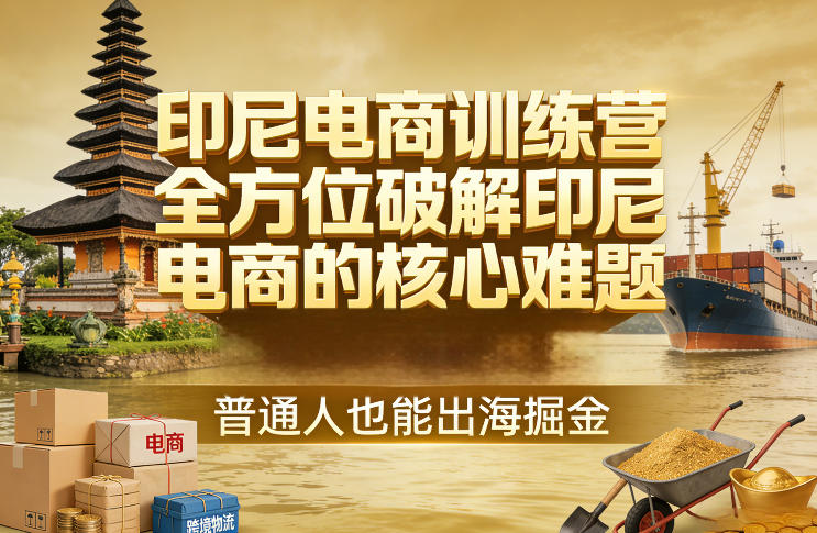 印尼电商训练营,全方位破解印尼电商的核心难题,普通人也能出海掘金
