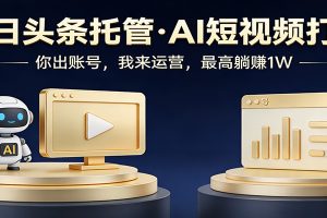 头条号AI托管,我提供作品,你提供账号,每天5分钟发布,小白躺赚3000+