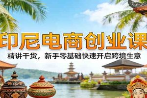 印尼电商创业课:精讲干货,新手零基础快速开启跨境生意