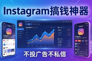 (17731期)Instagram搞钱神器:月涨6万粉+月入5万刀,不投广告不私信,靠算法+低价产品