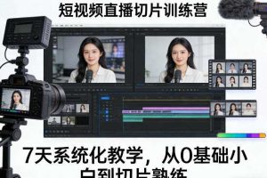 短视频直播切片训练营,7天系统化教学,从0基础小白到切片熟练
