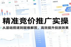 精准竞价推广实操:从基础搭建到疑难解答,高效提升投放效果