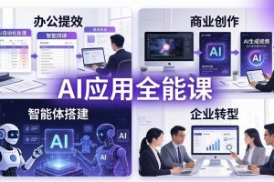 （17890期）AIGC 应用全能课：办公提效、商业创作、智能体搭建、企业转型，一站式学会AI应用
