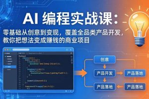 (17940期)AI编程实战课-第三期-4月更新:零基础从创意到变现,覆盖全品类产品开发,把想法变成赚钱的项目