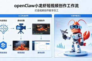 openClaw小龙虾搭建短视频创作工作流,打造视频创作数字员工