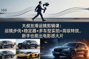 （18004期）大叔丝滑运镜剪辑课：运镜步伐+稳定器+多车型实拍+高级特效，新手也能出电影感大片