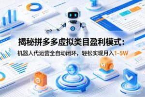 揭秘拼多多虚拟类目盈利模式：机器人代运营全自动闭环，轻松实现月入1-5W
