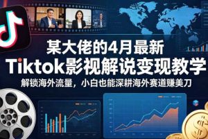 某大佬的4月最新Tiktok影视解说变现教学，解锁海外流量，小白也能深耕海外赛道賺美刀