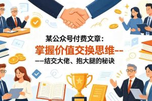 某公众号付费文章：掌握价值交换思维—-结交大佬、抱大腿的秘诀