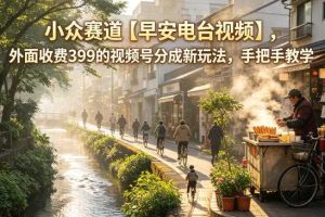 小众赛道【早安电台视频】,外面收费399的视频号分成新玩法,手把手教学