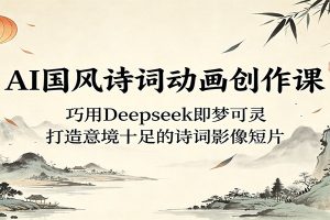 AI国风诗词动画创作课:巧用Deepseek即梦可灵,打造意境十足的诗词影像短片