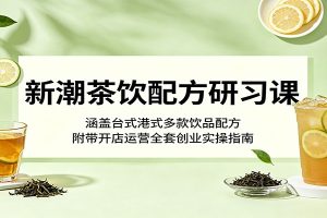 新潮茶饮配方研习课:涵盖台式港式多款饮品配方,附带开店运营全套创业实操指南