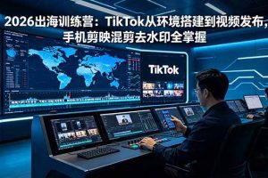 (18875期)2026出海训练营:TikTok从环境搭建到视频发布,手机剪映混剪去水印全掌握