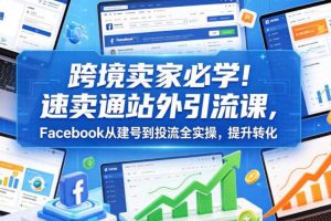 跨境卖家必学!速卖通站外引流课,Facebook从建号到投流全实操,提升转化