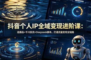 (18966期)抖音个人IP全域变现进阶课-更新26年6月:选爆品+千川投流+Deepseek脚本,打通流量变现全链路