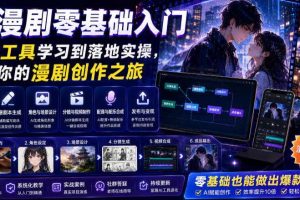 AI漫剧零基础入门,从AI工具学习到落地实操,开启你的漫剧创作之旅