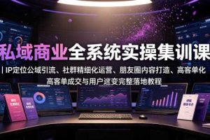 私域商业全系统实操课|IP定位公域引流、社群精细化运营、朋友圈内容打造、高客单成交与用户裂变完整落地教程