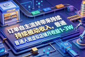 订单自主流转带来持续被动收入,普通人做虚拟店铺月收益1-3W【揭秘】