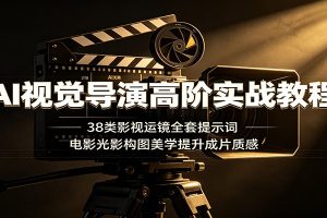 AI视觉导演高阶实战教程:38类影视运镜全套提示词,电影光影构图美学提升成片质感