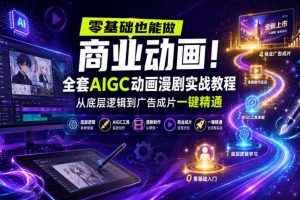 零基础也能做商业动画!全套AIGC动画漫剧实战教程,从底层逻辑到广告成片一键精通(更新0715)