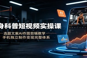 健身科普短视频实操课：选题文案AI作图剪辑教学，手机独立制作变现完整体系