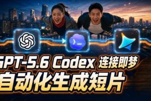 （19394期）GPT-5.6×Codex&即梦联动实战｜Seedance2.0mini赋能｜AI剧情短片自动生成拼接导出全流程教学