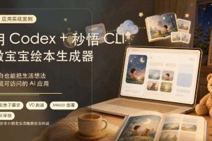AI应用实战案例，用Codex+秒悟CLl做宝宝绘本生成器，小白也能把生活想法变成可访问的AI应用