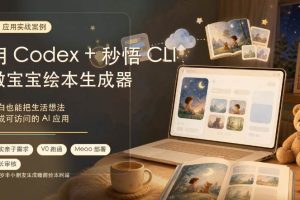 （19415期）AI应用实战案例，用Codex+秒悟CLl做宝宝绘本生成器，小白也能把生活想法变成可访问的AI应用