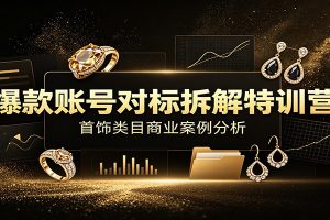 爆款账号对标拆解特训营：首饰类目商业案例分析，配套完整资料内容