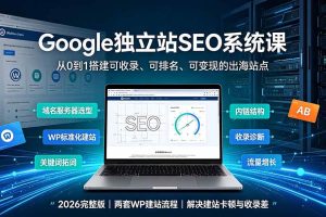 （19426期）Google独立站SEO-7月系统课：出海基建×WordPress建站×AI内容生产×站内外优化×Search Console×AdSense变现
