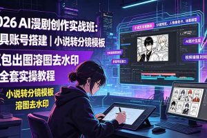 （19433期）2026AI漫剧创作实战班：工具账号搭建｜小说转分镜模板｜豆包出图溶图去水印全套实操教程