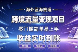 （19441期）海外蓝海赛道  跨境流量变现项目  收益实时到账  零门槛简单易上手