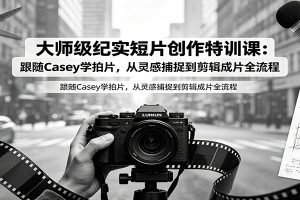 大师级纪实短片创作特训课：跟随Casey学拍片，从灵感捕捉到剪辑成片全流程