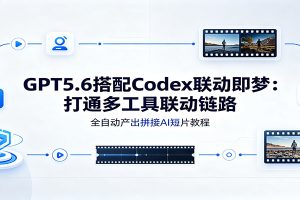 GPT5.6搭配Codex联动即梦：打通多工具联动链路，全自动产出拼接AI短片教程