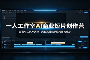 一人工作室AI商业短片创作营：全套AI工具库实操，光影品牌叙事成片落地教学