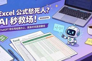 （19487期）Excel 公式愁死人？AI 秒救场！ChatGPT 帮你甩枯燥办公，摸鱼时间直接翻倍【原创双语字幕】