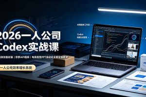 （19503期）2026一人公司Codex实战课◆智能体技能封装｜即梦API视频｜电商视觉PPT自动化全套实操教学