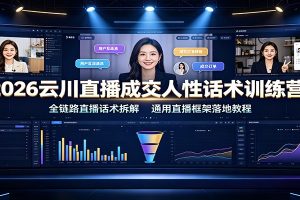 2026云川直播成交人性话术训练营：全链路直播话术拆解，通用直播框架落地教程