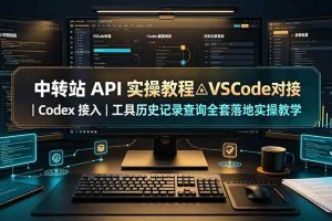 （19520期）中转站 API 实操教程△VSCode 对接｜Codex 接入｜工具历史记录查询全套落地实操教学