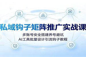 私域钩子矩阵推广实战课：多账号安全搭建养号避坑，AI工具批量设计引流钩子教程
