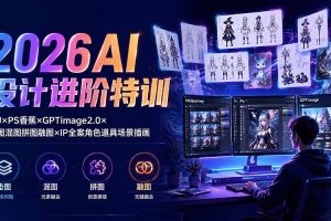 (19569期)2026AI设计进阶特训:MJ×PS香蕉×GPTimage2.0×垫图混图拼图融图×IP全案角色道具场景插画