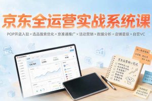 （19581期）京东全运营实战系统课：POP开店入驻×选品搜索优化×京准通推广×活动营销×数据分析×店铺星级×自营VC