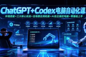 (19583期)ChatGPT+Codex电脑自动化课:环境搭建×三大核心实战×全场景应用拓展×AI自主操控电脑×零基础上手