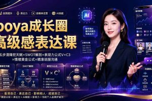 （19582期）boya成长圈｜内心成长高级表达AI自媒体三合一，消解内耗挖掘天赋，镜头沟通AI指令短视频全流程教学
